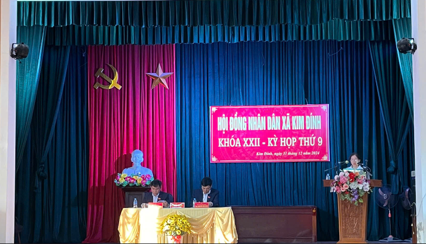 HĐND xã Kim Đính tổ chức kỳ họp thứ chín HĐND xã khóa XXII, nhiệm kỳ 2021-2026